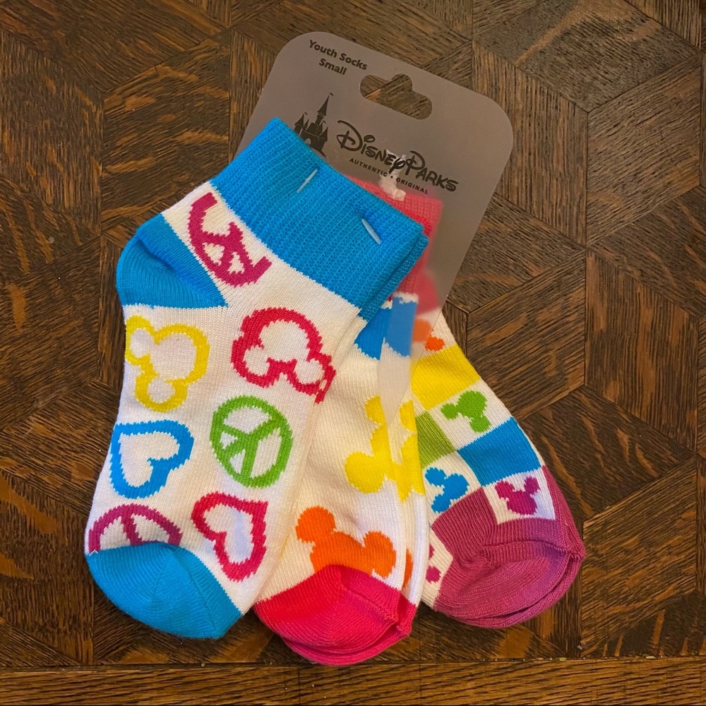 NWT Disney Parks Socks - 3 pairs of socks - size youth small